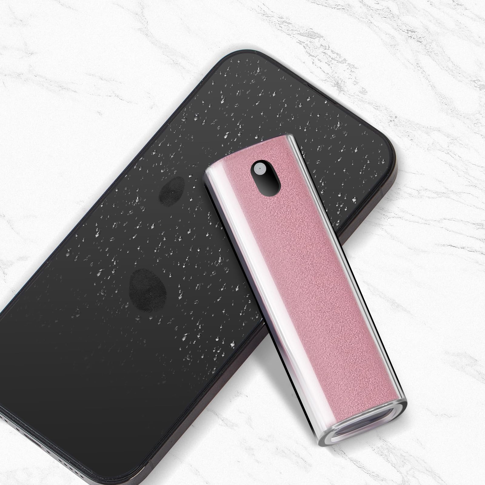 YTT Screen Cleaner, All-in-One Spray & Wipe Cleaner, with Transparent Protective Shell for All Phones, Laptop and Tablet Screens (Pink)
